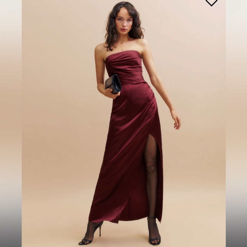 Reformation Barrow Silk Dress in Chianti (size 0)